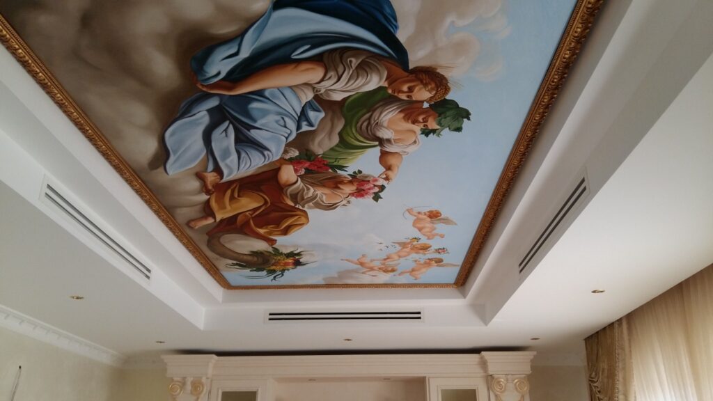 Decorazione soffitto. olio su tela